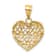 14k Yellow Gold and Rhodium Over 14k Yellow Gold Textured Diamond Heart Pendant