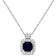 Diffused Sapphire & Diamond 10K White Gold Pendant With Chain 0.81ctw