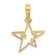 14k Yellow Gold Polished Stars Pendant