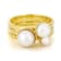 Cultured Freshwater Pearl Ring Set in 18k Gold Over Silver
