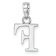 Rhodium Over 14k White Gold Polished Block Letter F Initial Pendant