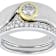 Moissanite Two-Tone Ring In Gold And Platinum-Enhanced Sterling Silver