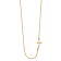 14K Yellow Gold Small Sideways Curved Cross Necklace