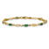 10k Yellow Gold and Rhodium Over 10k Yellow Gold Diamond and Emerald Bracelet
