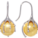 Large Golden South Sea Simulant Pearl Drop Earrings In Sterling Silver