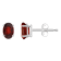 6x4mm Oval Garnet 14k White Gold Stud Earrings