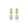 14K Yellow Gold Over Sterling Silver Prasiolite Octagon Drop Earrings