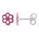 Children's Pink Enamel Flower Stud Earrings in Sterling Silver
