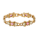 Gold Tone Round Crystal Faux Pearl Rose Bracelet