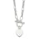 Sterling Silver Polished Heart Charm Fancy Link Necklace