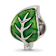 Sterling Silver Enamel Green Leaf Bead