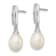 Rhodium Over Sterling Silver 8-9mm White FWC Pearl Cubic Zirconia Post
Dangle Earrings