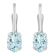 6x4mm Oval Aquamarine Rhodium Over 10k White Gold Drop Earrings