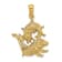 14k Yellow Gold 3D Textured Large Pisces Zodiac pendant