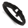 Black Woven Nylon Cotton and Stainless Steel Polished IP Plated Bracelet