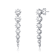 Linear Fringe CZ Drop Earrings In Sterling Silver
