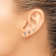 14k Yellow Gold Polished Cubic Zirconia Cross, 5.5mm Heart and 3.5mm
Stud Earring Set