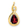 10k Yellow Gold 1.40 ctw Pear Garnet and Accent Diamond Pendant