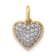 14k Yellow Gold and Rhodium Over 14k Yellow Gold Diamond Heart Pendant