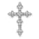 Rhodium Over 14k White Gold Diamond Filigree Cross Chain Slide Pendant
