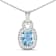 1.65ctw 14K White Gold Aquamarine and White Diamond Pendant with 18 inch
Cable Chain
