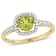 Peridot and Diamond 10K Yellow Gold Ring 1.06ctw