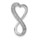 Rhodium Over 14K White Gold Diamond Freeform Heart Infinity Chain Slide Pendant