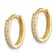 14k Yellow Gold 7/16" Polished Cubic Zirconia Huggie Hoop Earrings