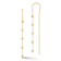 Bellissima Gold 14K Yellow Gold Diamond Cut Ball Station Threader Earrings
