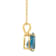 8x5mm Pear Shape Blue Topaz 14k Yellow Gold Pendant With Chain