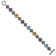 Sterling Silver with 14K Gold Over Sterling Silver Accent Oxidized Multi
Gemstone 8.25-inch Bracelet