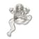 Rhodium Over Sterling Silver Lab Created Blue Opal Inlay Frog Slide Pendant