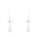 White Cultured Freshwater Pearl 14k White Gold Earrings 6-6.5mm