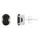 8x6mm Oval Black Onyx Rhodium Over Sterling Silver Stud Earrings