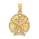 10K Yellow Gold 2D Textured Sand Dollar with Star Charm
