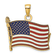 14k Yellow Gold with Enamel 3D Pledge Of Allegiance Flag Book Charm