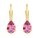 6x4mm Pear Shape Pink Topaz 10k Yellow Gold Drop Earrings