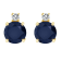 5mm Round Sapphire with Diamond Accents 14k Yellow Gold Stud Earrings