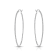 Clear Cubic Zirconia, Rhodium Plated Slim Large Hoop Earrings