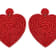 Off Park® Collection, Red Seed Bead Heart Shape Earring.