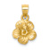 14k Yellow Gold Satin and Diamond-Cut Hibiscus Flower Pendant