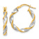 14k Two-tone 7/8" Polished and Twist Hoop Earrings
