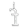 14K White Gold Diamond Lower Case Letter F Initial Pendant