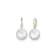 14K Yellow Gold Crystal and White Quartz Leverback Dangle Earrings