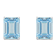 8x6mm Rectangular Octagonal Sky Blue Topaz Rhodium Over Sterling Silver
Stud Earrings