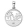 Rhodium Over Sterling Silver Blue Lab Created Opal Dolphins Pendant
