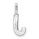 14K White Gold Diamond Letter J Initial Pendant