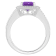 7mm Cushion Amethyst 1/4 ctw Diamond Rhodium Over Sterling Silver Halo Ring