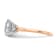 14K Rose Gold and White Gold Accent 2ct. 7.0mm G H I True Light Princess
Moissanite Solitaire Ring