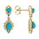Turquoise Pear, Neon Apatite And White Zircon Earrings In 18K Gold Over
Sterling Silver 0.64ctw